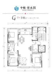 中顺碧水园3室2厅1厨2卫建面146.0㎡