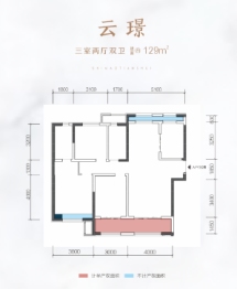 世茂云海郡3室2厅1厨2卫建面129.00㎡