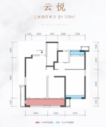 世茂云海郡3室2厅1厨2卫建面109.00㎡