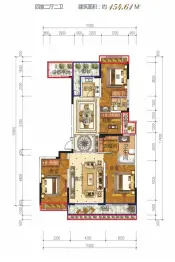 高新现代城4室2厅1厨2卫建面154.64㎡