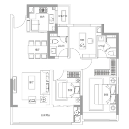 绿城·诚园3室2厅1厨2卫建面110.00㎡