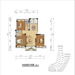 嘉泰·龙城壹号3室2厅2卫建面108.00㎡