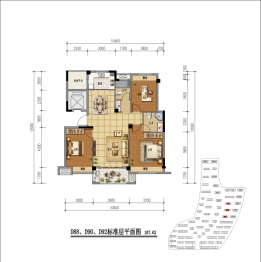 嘉泰·龙城壹号3室2厅2卫建面108.00㎡