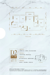 阳光·龙湾生态城3室2厅1厨2卫建面81.49㎡