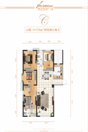 世纪荟萃4室2厅1厨2卫建面176.00㎡