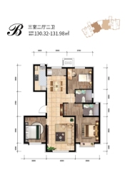 凤栖梧桐3室2厅1厨2卫建面130.32㎡