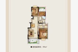 通宇林景尊园2室2厅1厨1卫建面89.0㎡