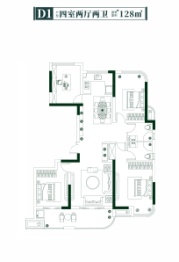 楚天都市·信园4室2厅1厨2卫建面128.00㎡