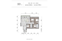 江山雲出4室2厅1厨2卫建面144.00㎡