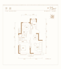 颐和18982室2厅1厨1卫建面75.00㎡