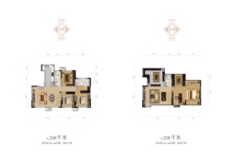 天地源叠墅4室4厅1厨3卫建面208.00㎡