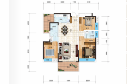 君安帝豪3室2厅1厨2卫建面123.85㎡