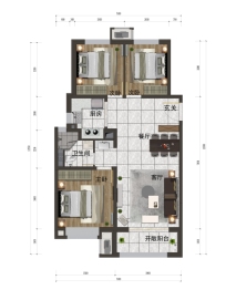 远洋·万和四季3室2厅1厨1卫建面105.00㎡