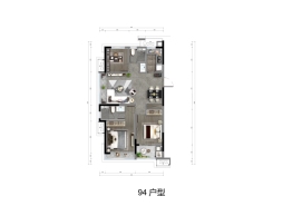 都荟府3室2厅1厨2卫建面94.00㎡