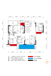 华琦嘉美·新时代广场4室2厅1厨2卫建面134.57㎡