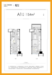 华润中心1室1厅1厨1卫建面54.00㎡