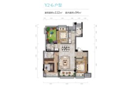 雅居乐·星瀚雅府3室2厅1厨2卫建面112.00㎡