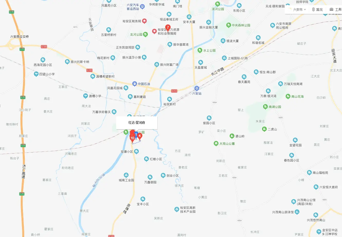 红达星河府交通图