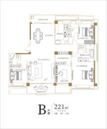 博译上坤·云峯4室2厅1厨3卫建面221.00㎡