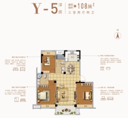 嘉泰·翡翠城3室2厅1厨2卫建面108.00㎡