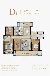 金昌启亚白鹭金岸4室2厅1厨2卫建面148.16㎡