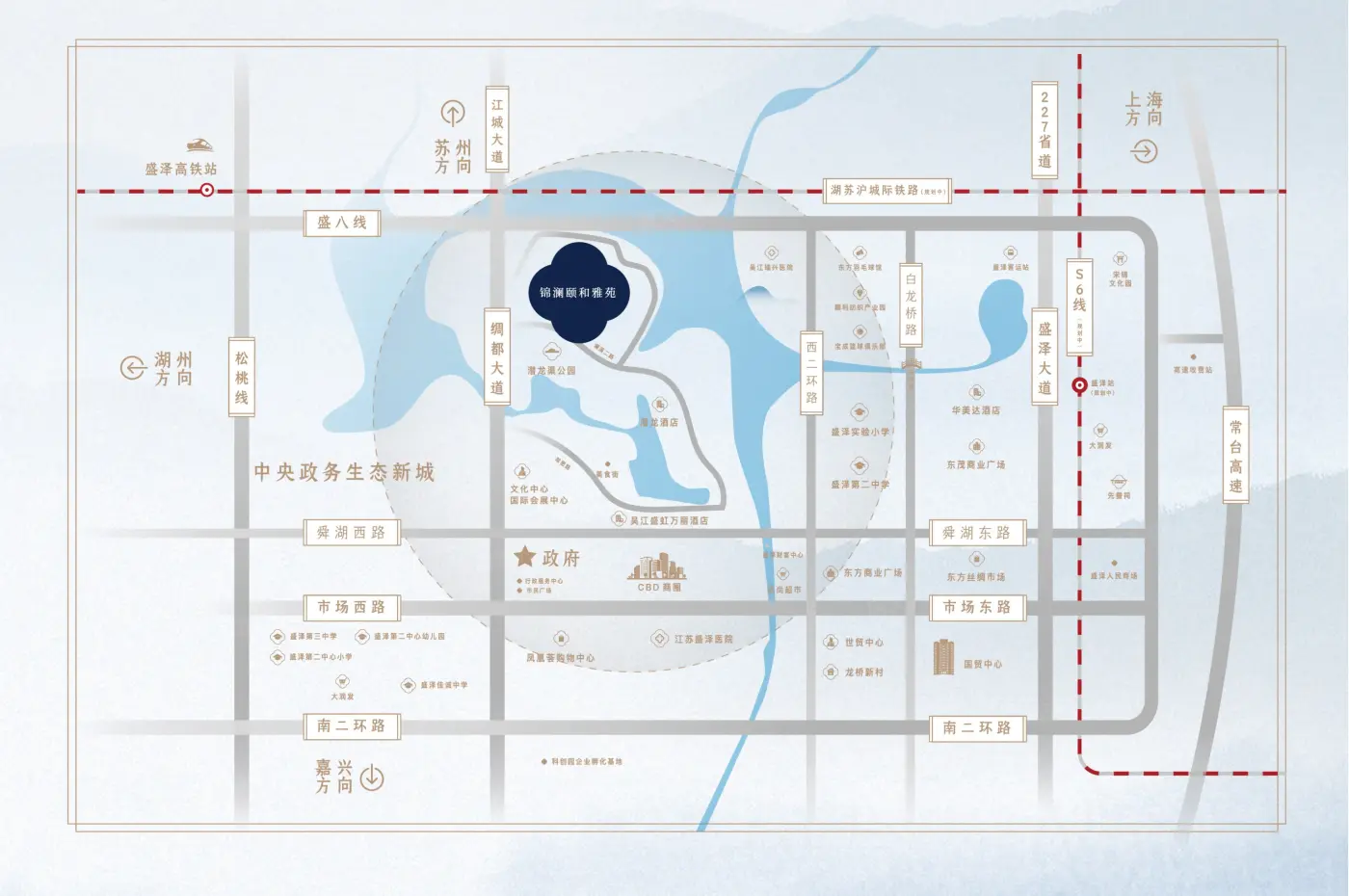 盛泽颐和公馆交通图