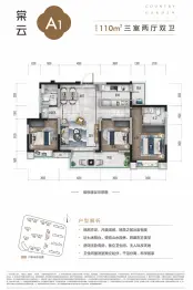 碧桂园翘楚棠项目3室2厅1厨2卫建面110.00㎡