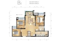 高层B2户型建面约86.5平