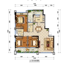 天佑璟玥3室2厅1厨2卫建面133.48㎡