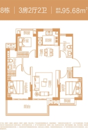 新星宇·金麟府3室2厅1厨2卫建面95.68㎡