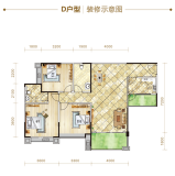 中央华府D户型，建筑面积约113.72㎡