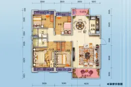 碧桂园·滨江原著4室2厅1厨2卫建面143.00㎡