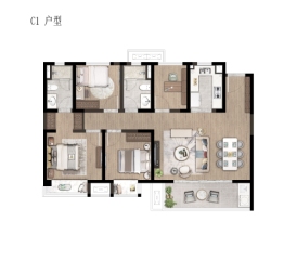 保利融侨时光印象4室2厅1厨2卫建面135.0㎡