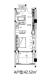 塞外仙都温泉庄园1室1厅1厨1卫建面42.52㎡