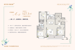 新空港孔雀城天玺3室2厅1厨2卫建面127.10㎡