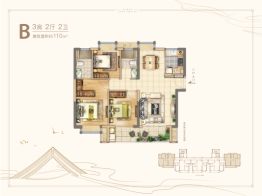 世茂鼎新璀璨熙湖3室2厅1厨2卫建面110.00㎡