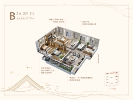 世茂鼎新璀璨熙湖3室2厅1厨2卫建面110.00㎡