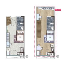 青年说2室2厅1厨2卫建面36.00㎡