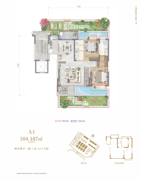 宝能·滇池九玺2室2厅1厨3卫建面104.00㎡