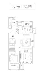 保利·翰林苑3室2厅1厨1卫建面89.00㎡