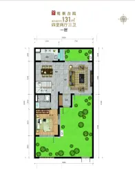 万科·京城上方4室2厅1厨3卫建面131.0㎡