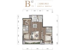 融信海月渝州3室2厅1厨2卫建面98.00㎡