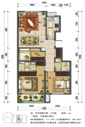 陈仓·盛世华庄3室2厅1厨2卫建面111.76㎡