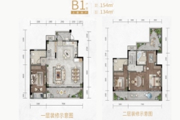 金隅南山郡3室3厅1厨3卫建面154.00㎡