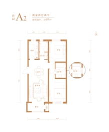 首城南湖璟院2室2厅1厨2卫建面91.00㎡