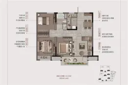 弘阳·昕悦棠小区3室2厅1厨1卫建面89.00㎡