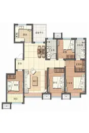 齐新花园4室2厅1厨2卫建面141.83㎡