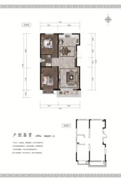 鑫华·锦府2室2厅1厨1卫建面88.00㎡