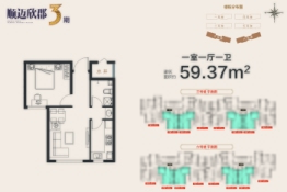 顺迈欣郡三期1室1厅1厨1卫建面59.37㎡