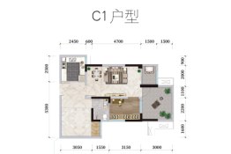 富州平顶山2室1厅1厨1卫建面68.00㎡